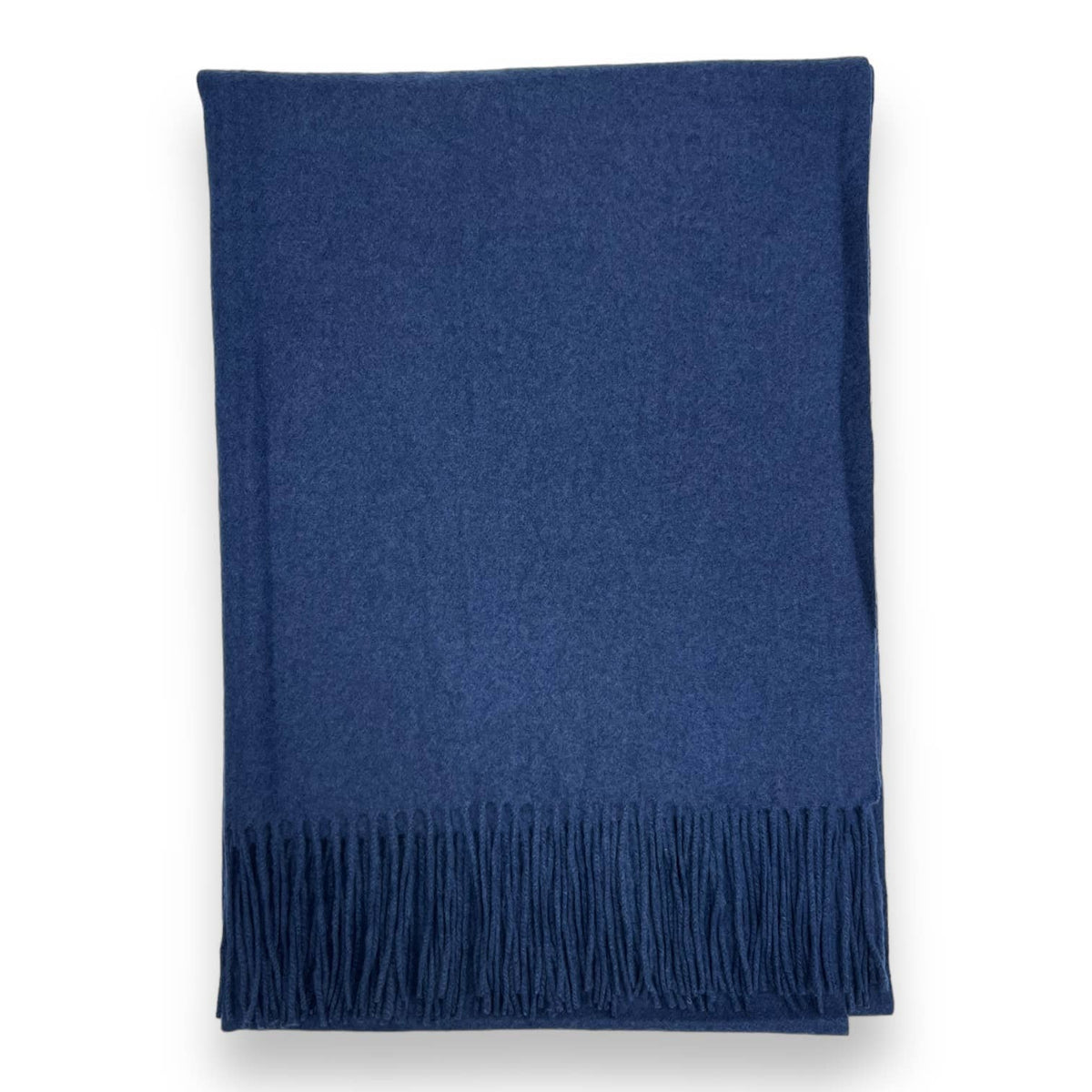 Classic Plain wool Blend with Tassels  300 gr + : Navy