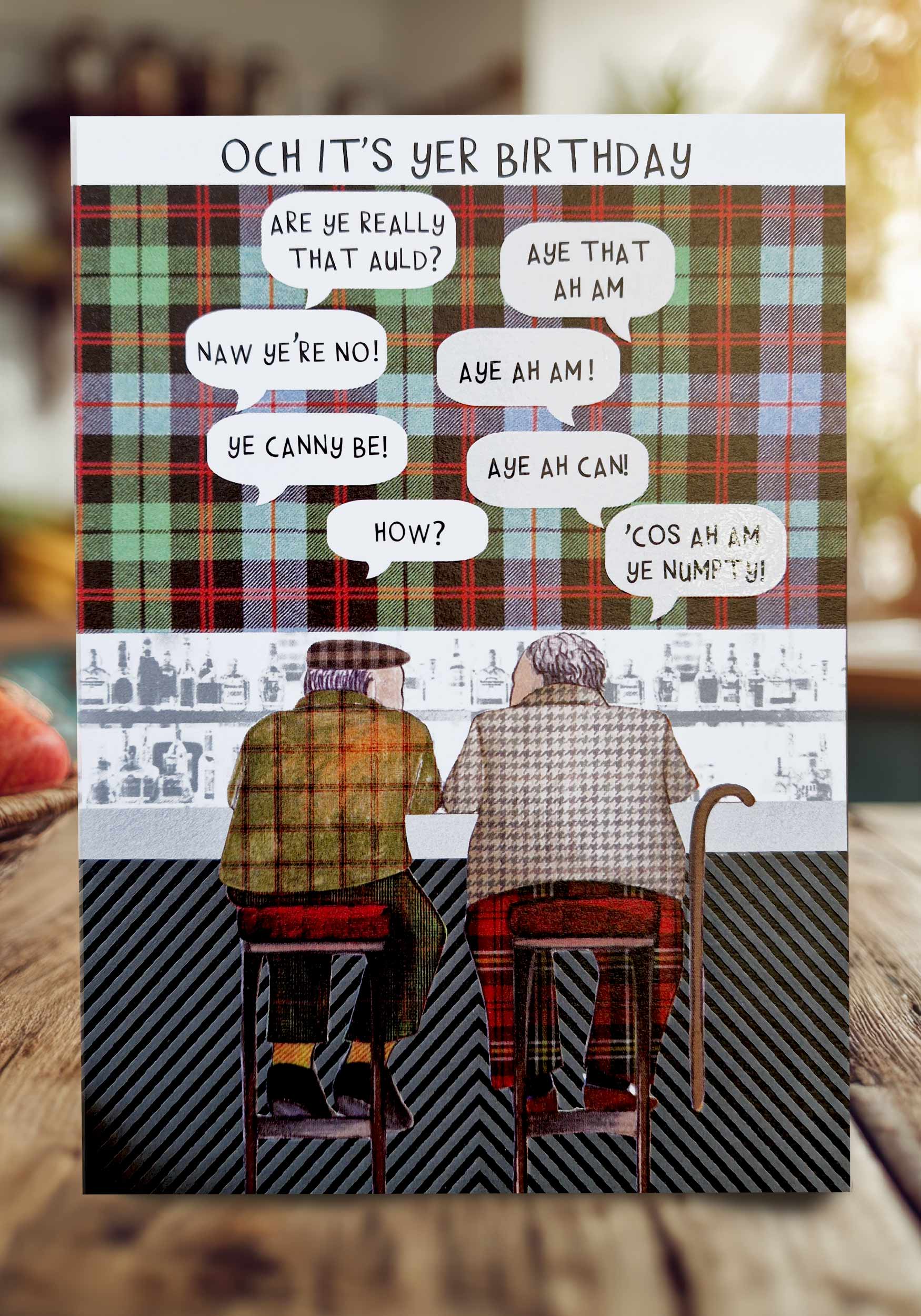 Birthday Auld Men Chatting Card