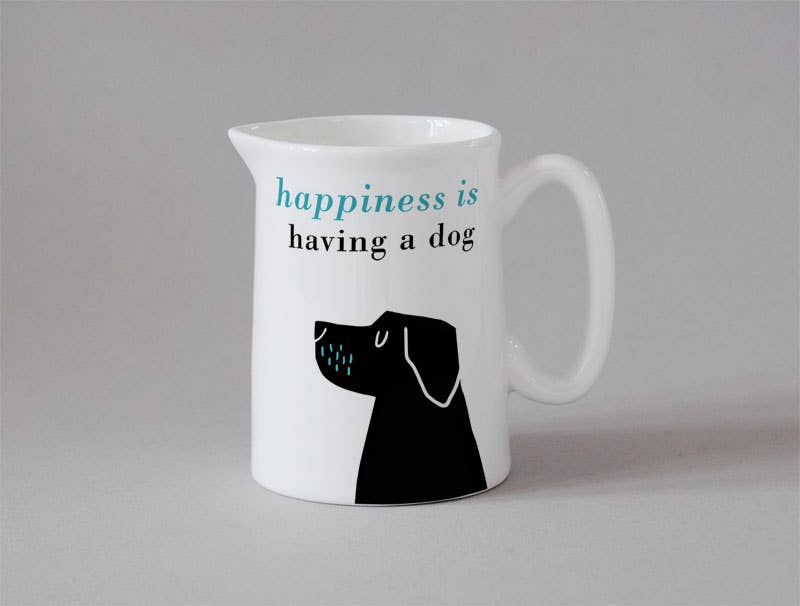 Happiness Jugs: Happiness Small Jug Dog Turquoise