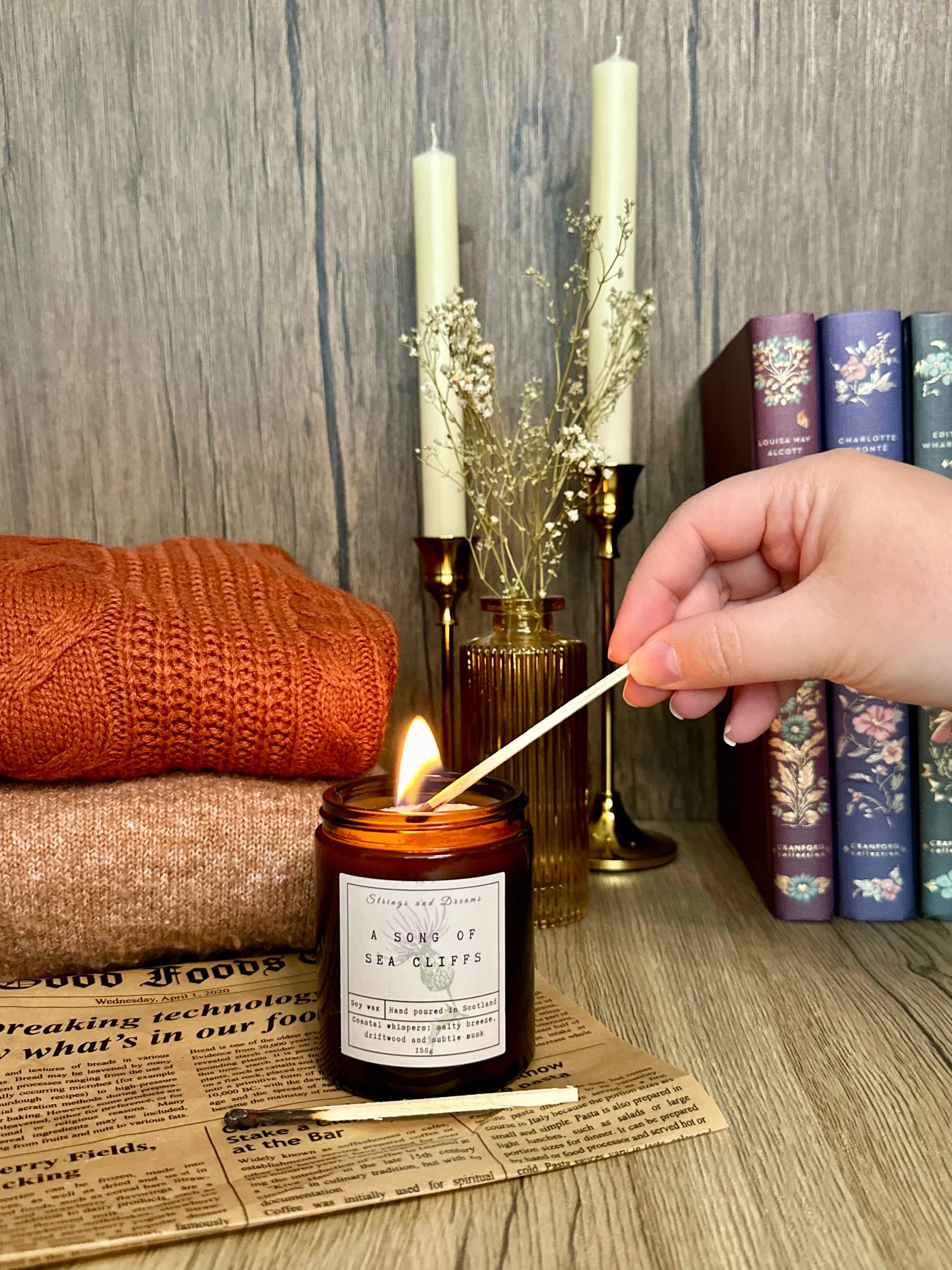A song of Sea Cliffs soy wax candle