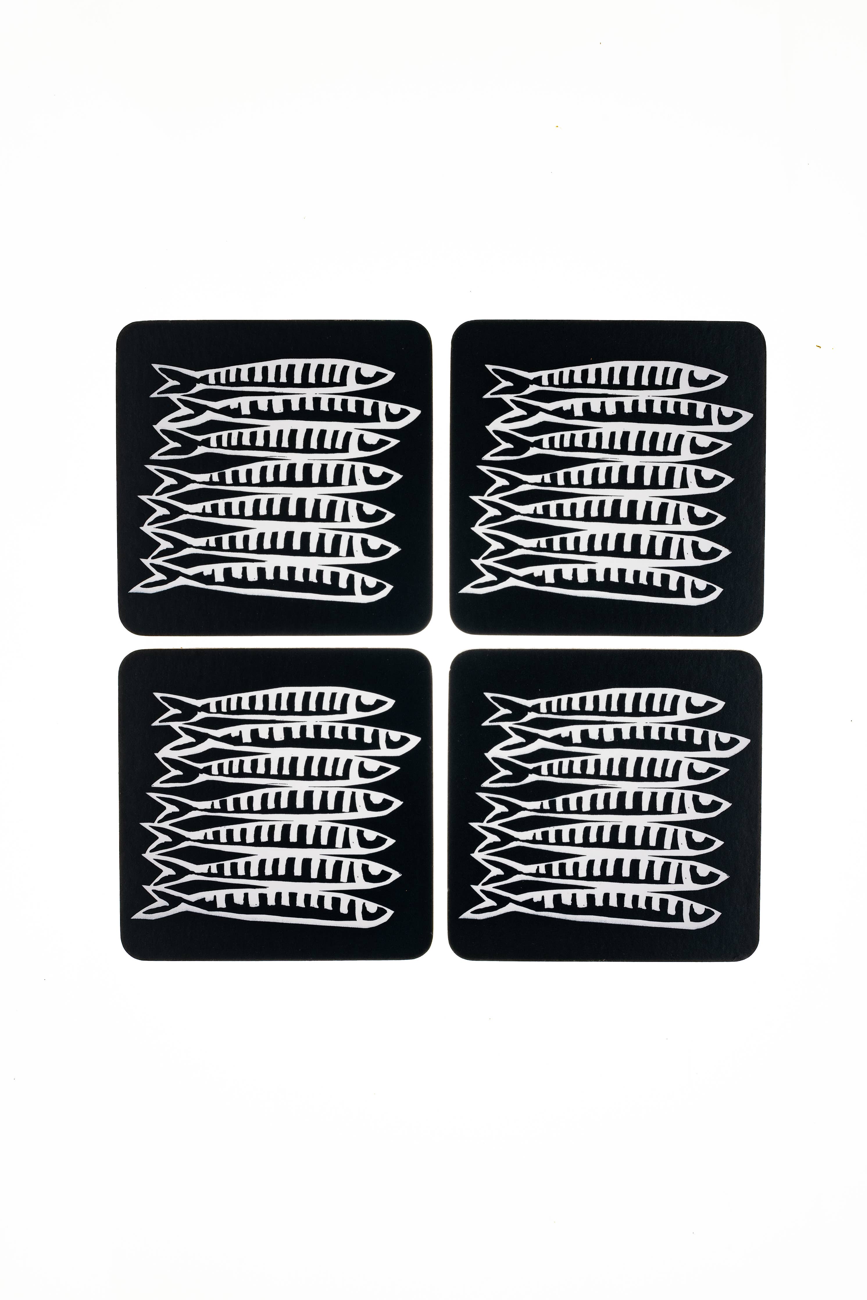 Sardine White Cork Backed Coasters(4)