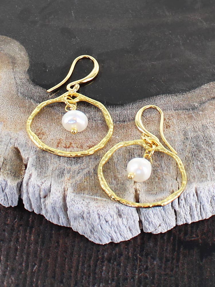 GP416 RING & PEARL EARRINGS [GOLD PLATE]