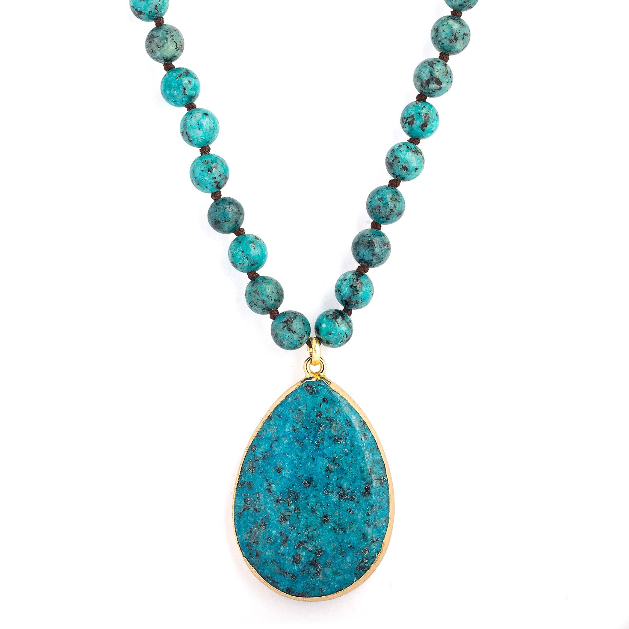 Teal Arlo Jasper Stone Necklace