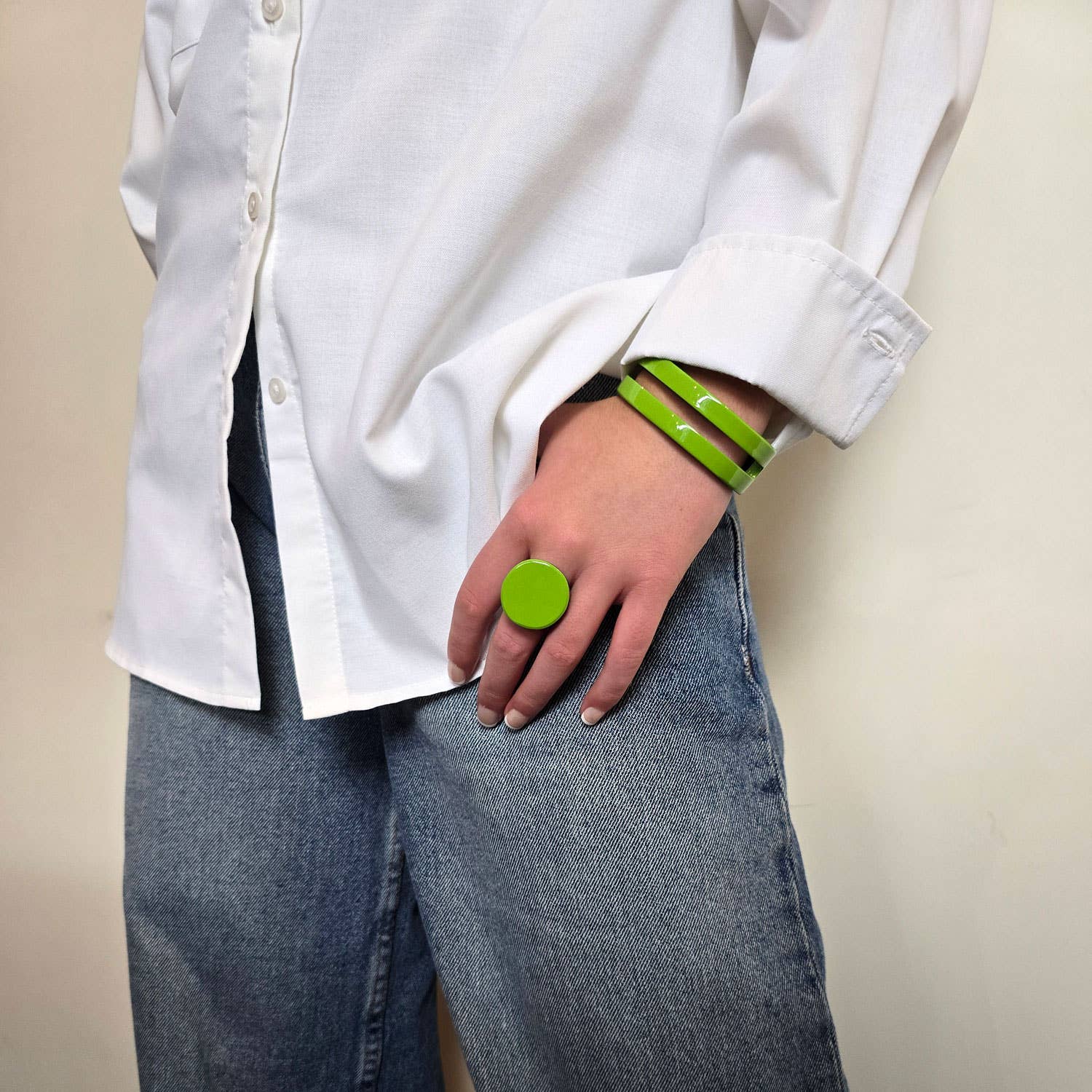 Green horn Cuff Bracelet summer jewelry mothers day gift
: Medium