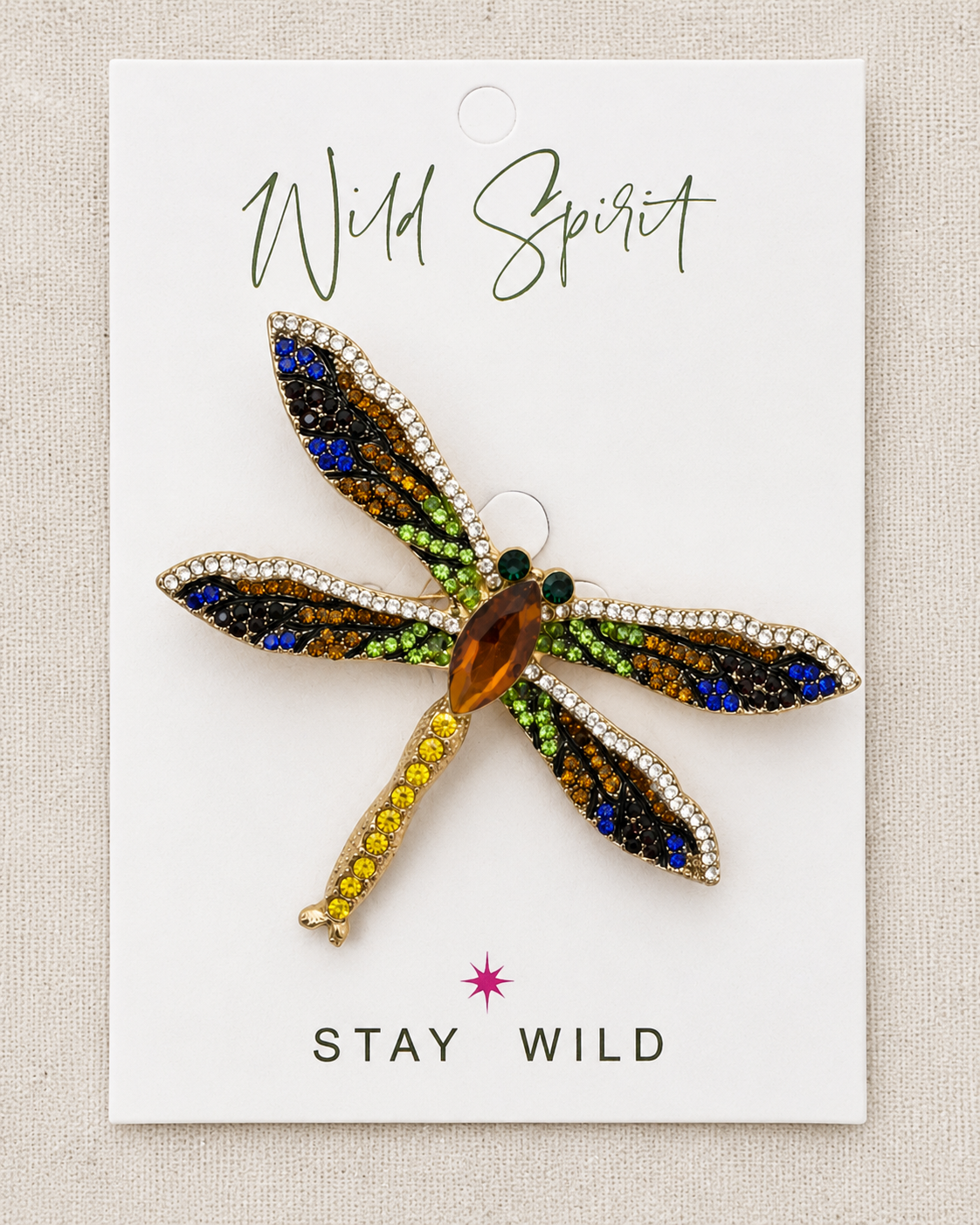 Amber Dragonfly Brooch