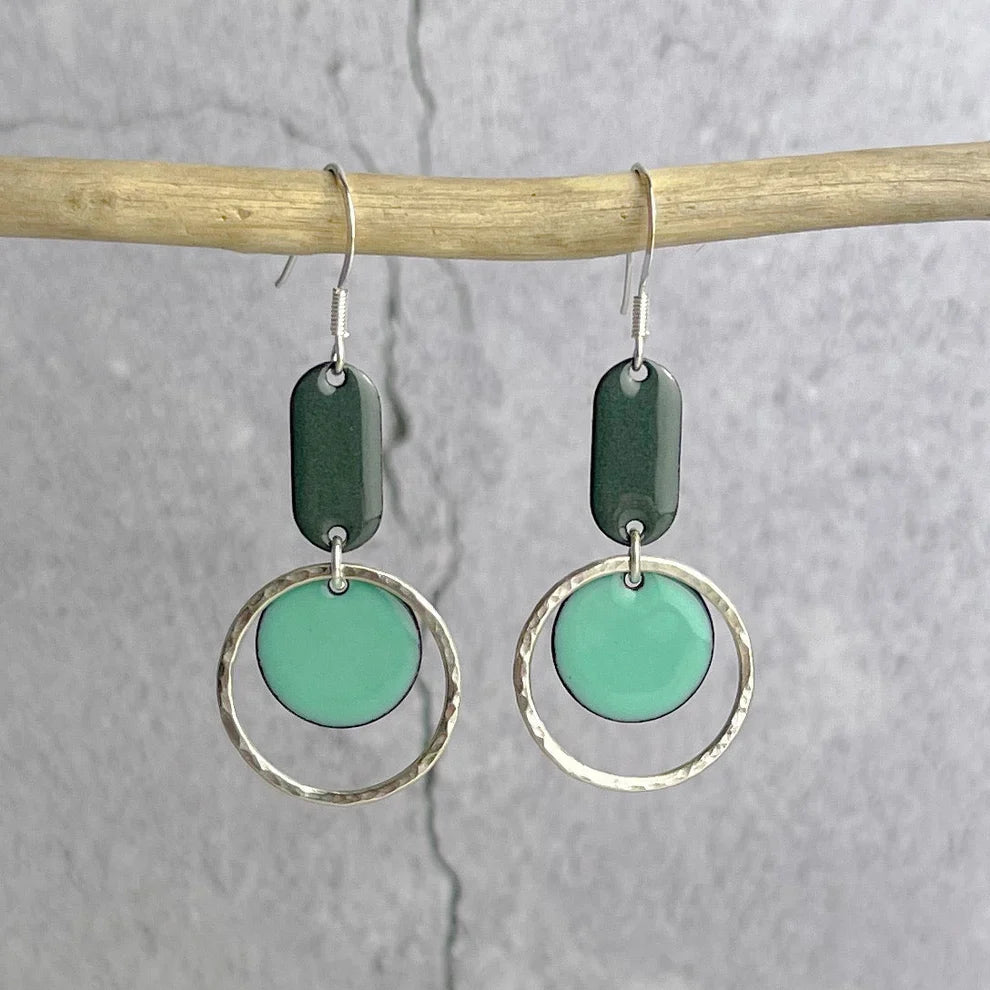 Sea Foam Geo Hoop Earrings