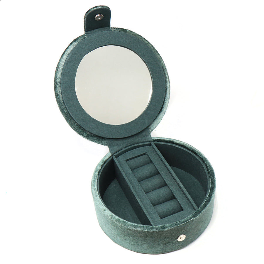 Midnight Green Round Jewellery Box