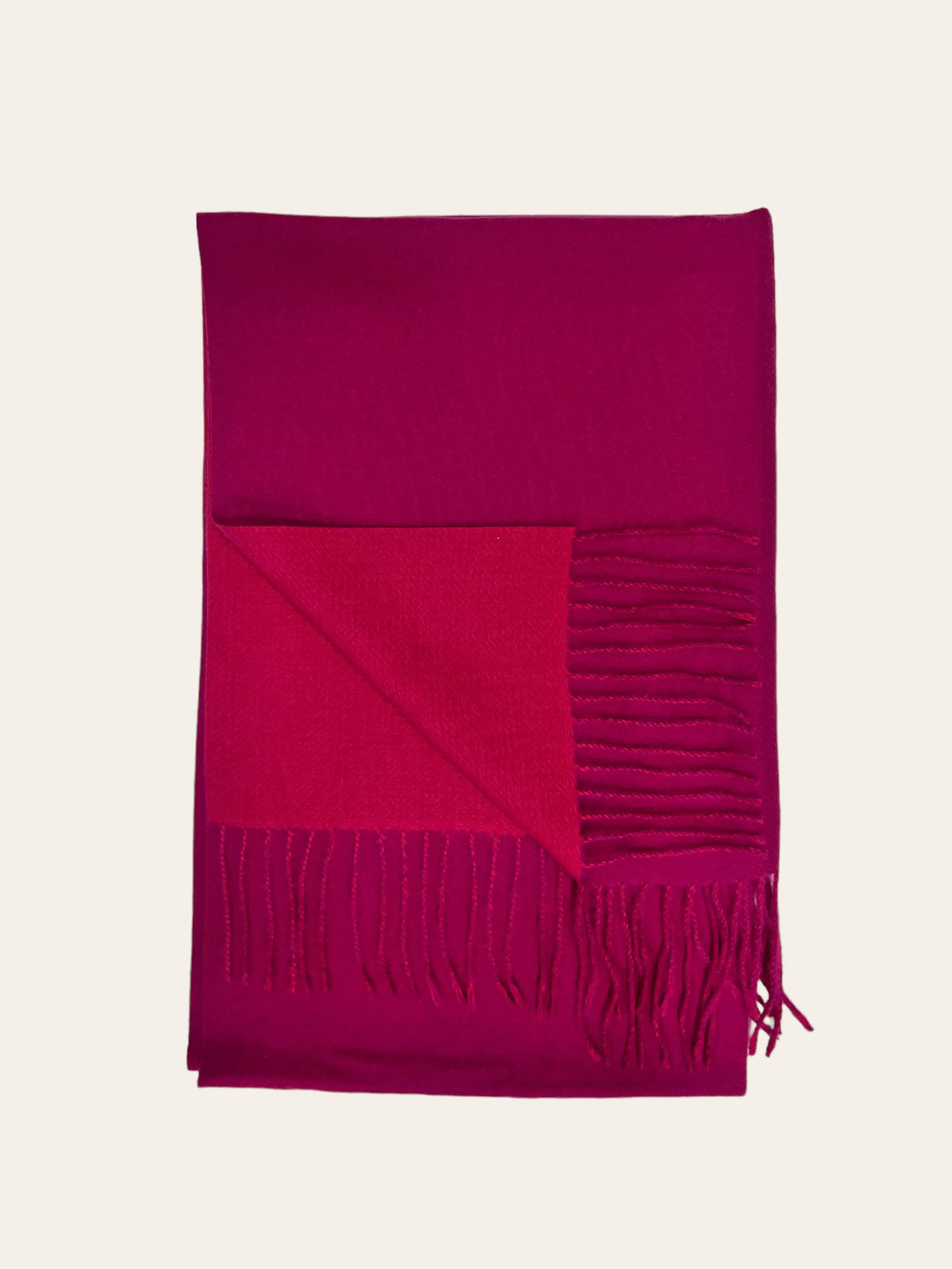 Reversible two tone coloured plain cashmere blend scarf: S