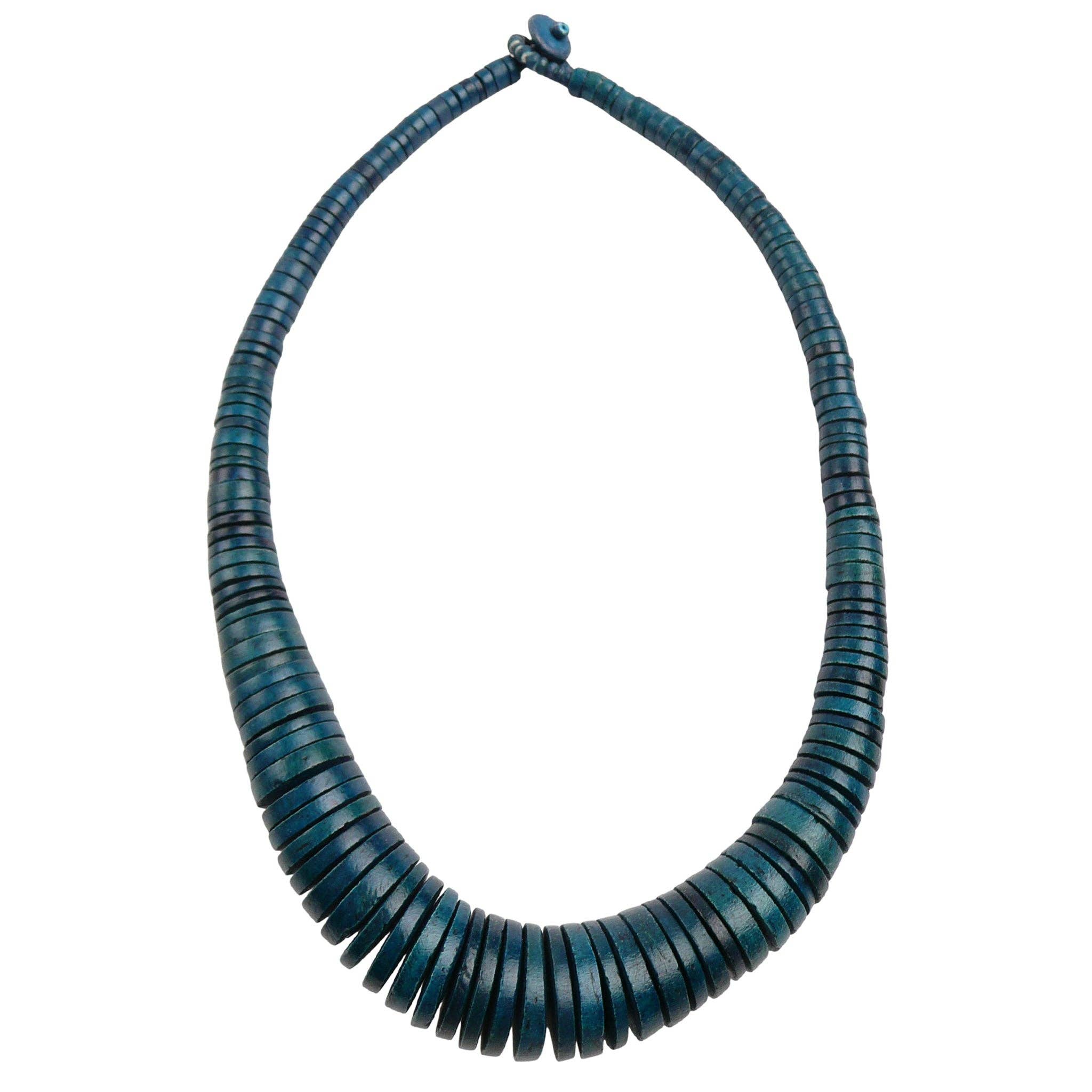 NK601 Graduated Coco Disc Necklaces: Lime-green