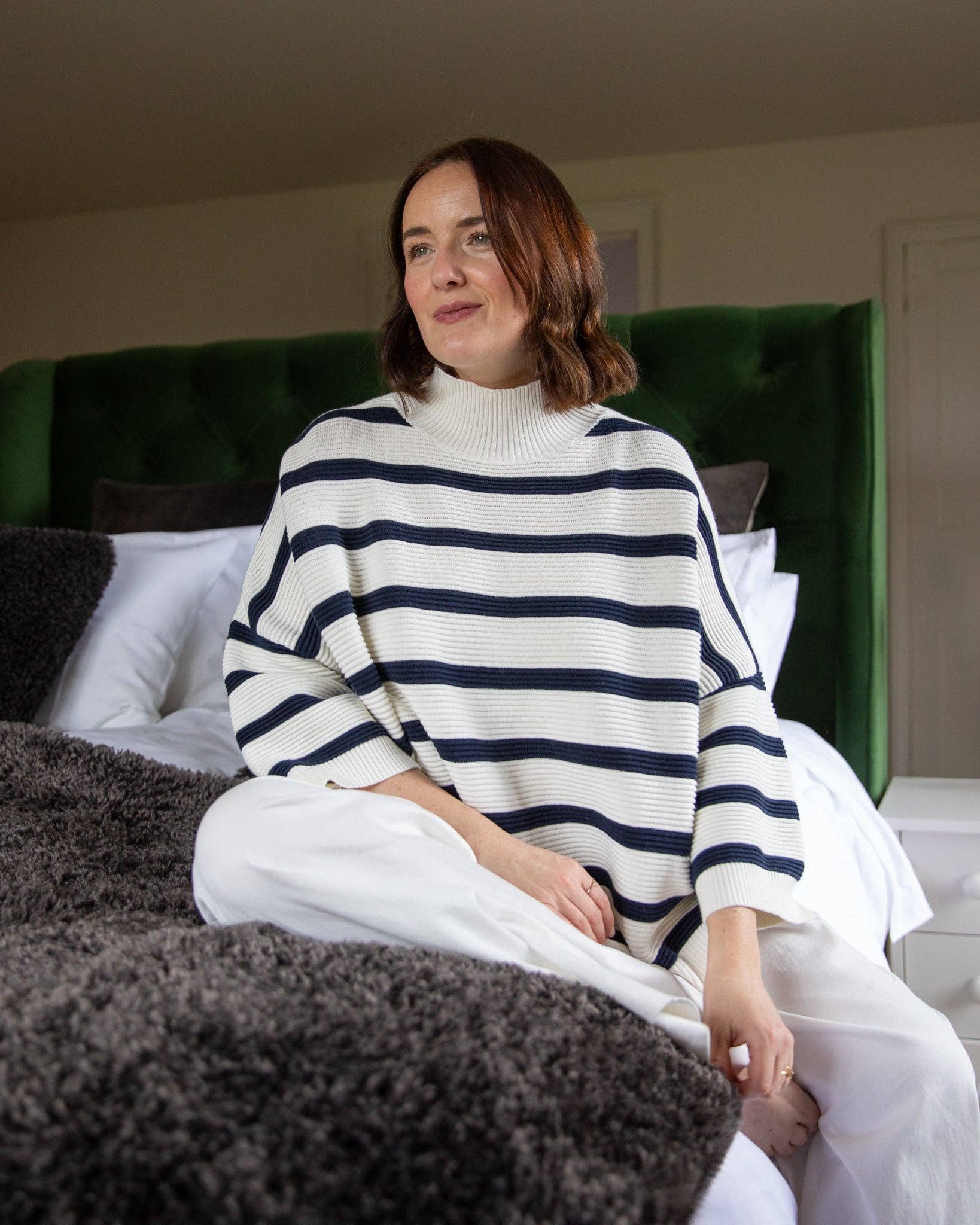 Vicki Jumper | Stripe | Navy/Ivory
