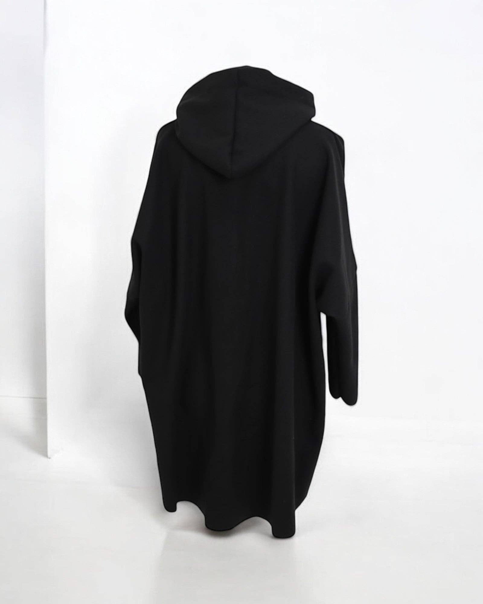 Italian Oversized Longsleeve Zip Up Drawstring Hooded Jacket: Beige / One Size To Fit UK 8-22