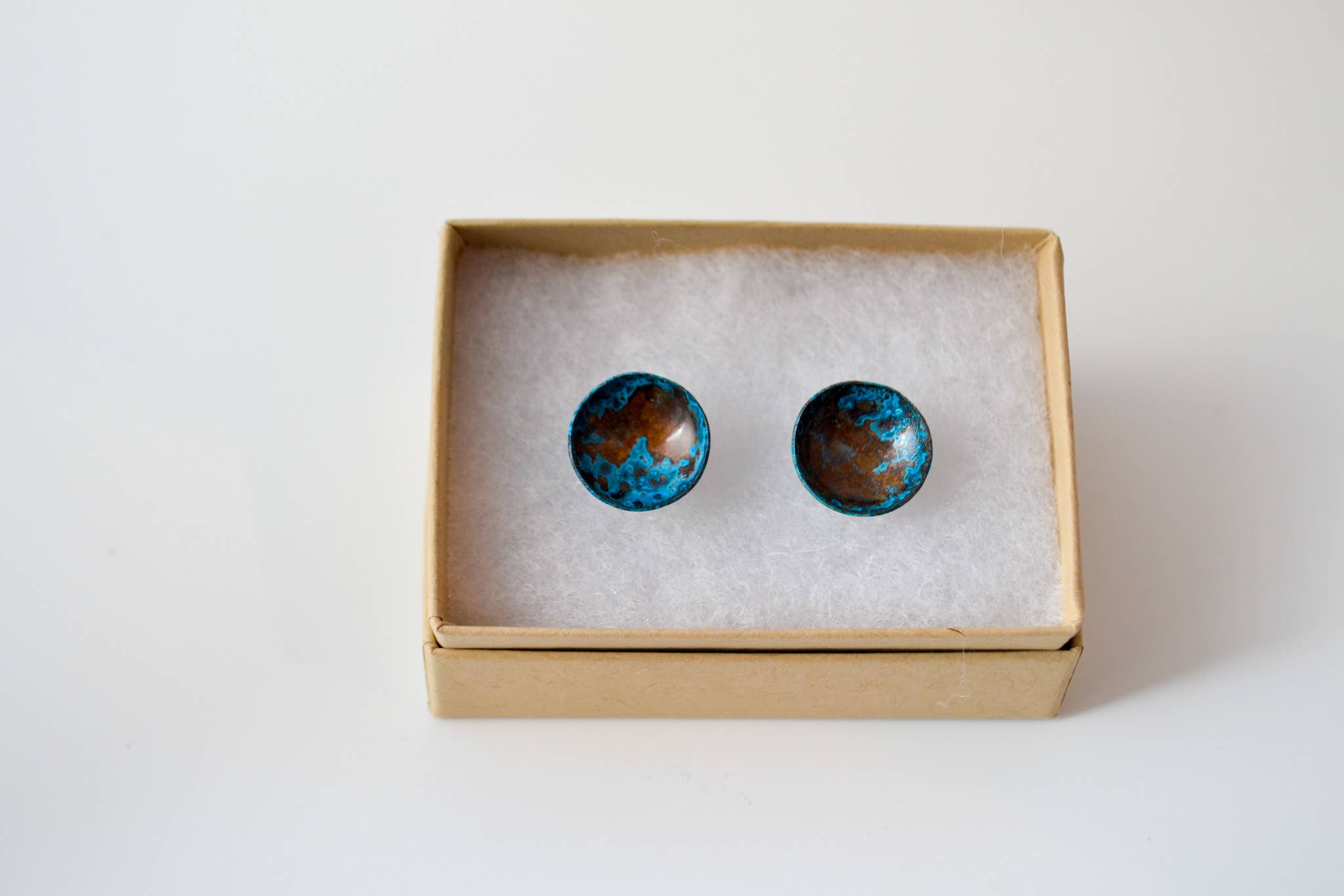 Circle Stud Earrings: Copper / Small