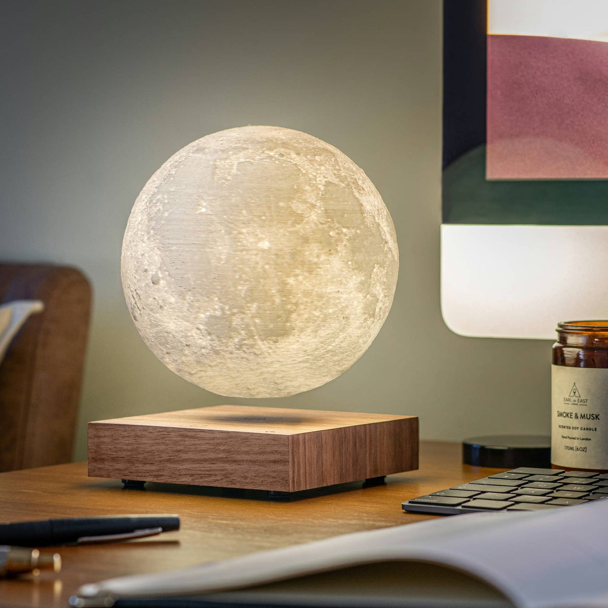Gingko Smart Moon Lamp: Walnut