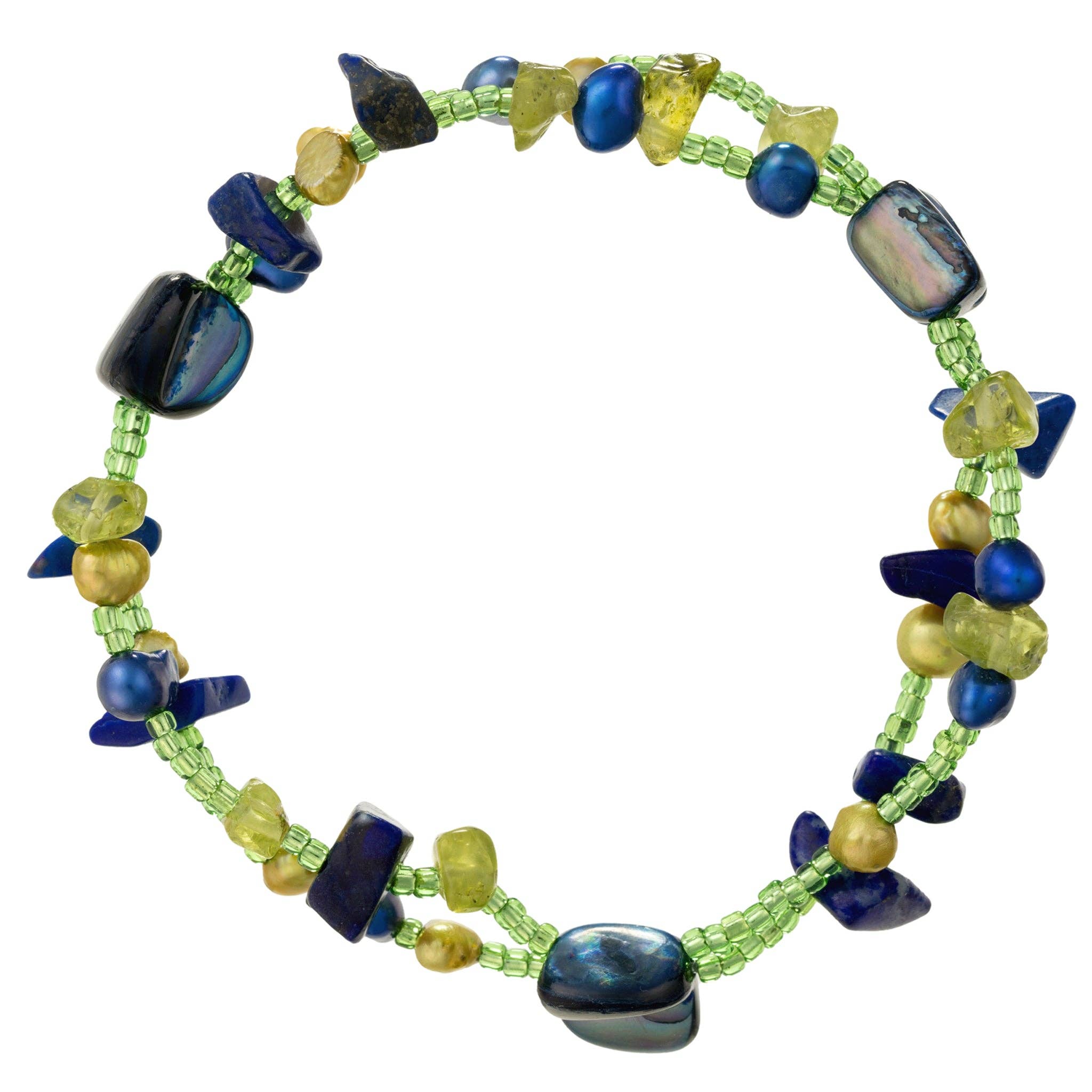 Green Blue Bead Bracelet