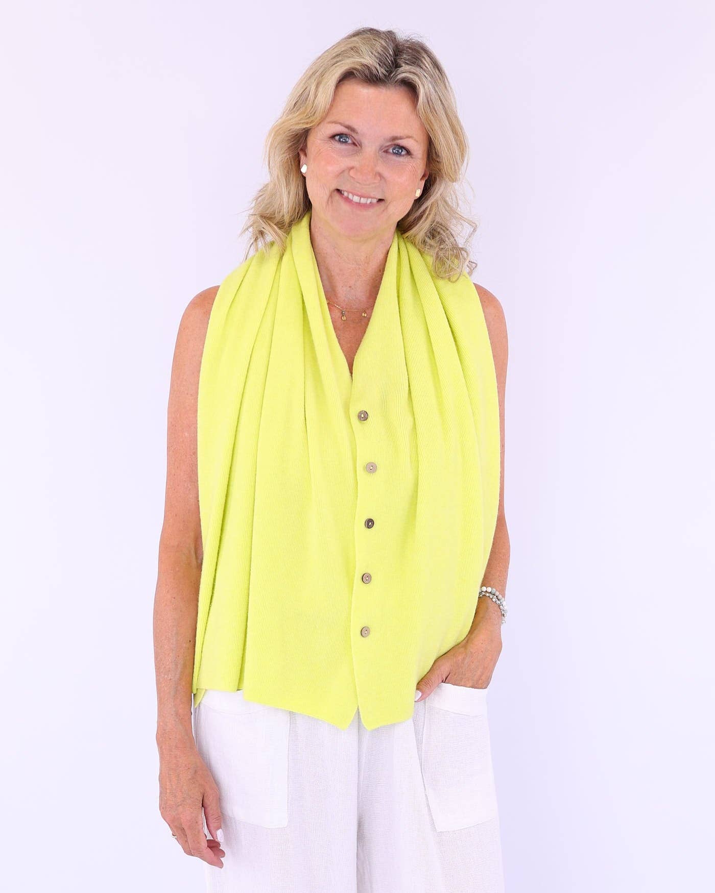 Summer Poncho with Buttons: Pink