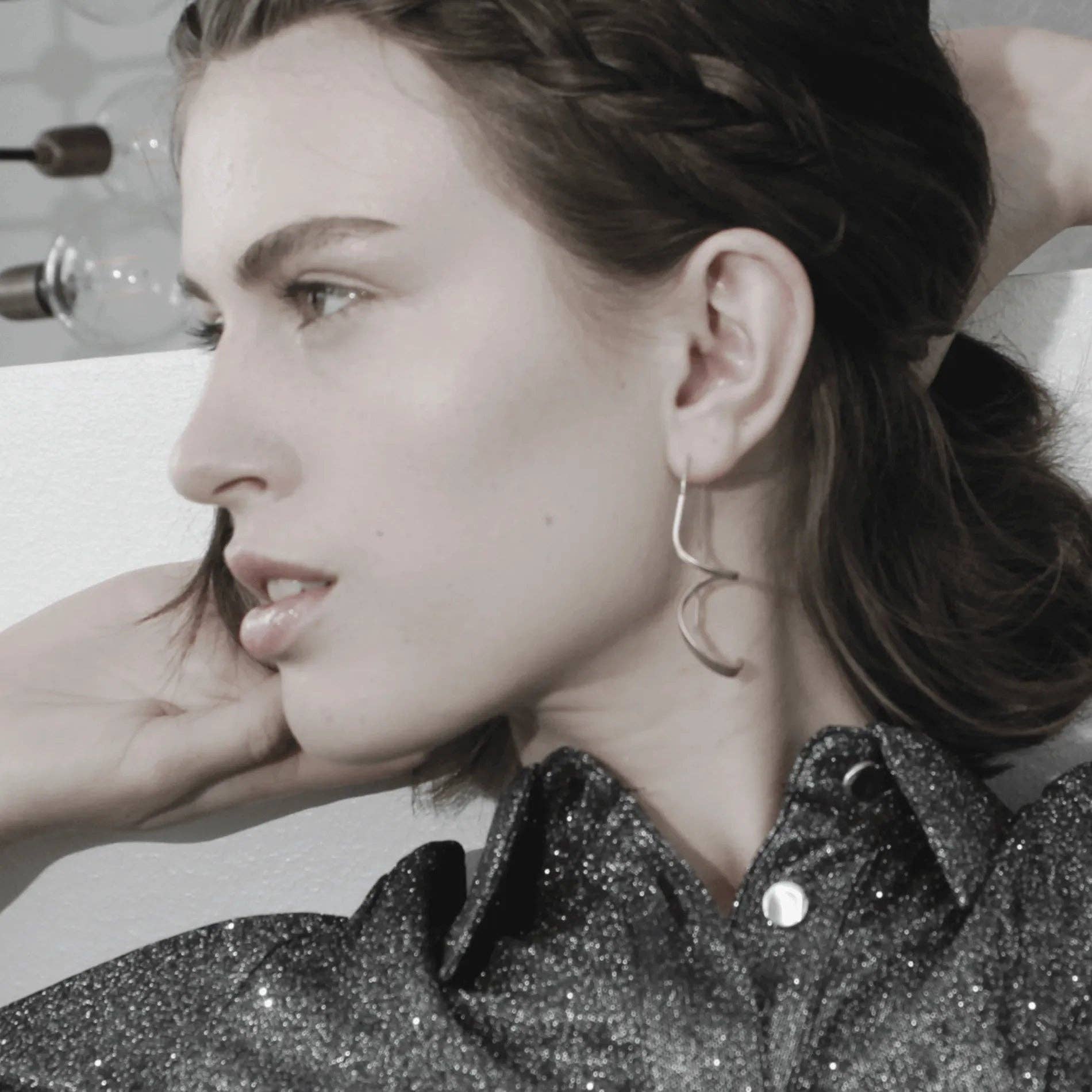 Tara Spinning Earring Silver Plating
