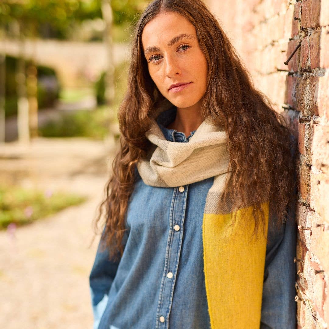 Lambswool Stripe Scarf : Canary