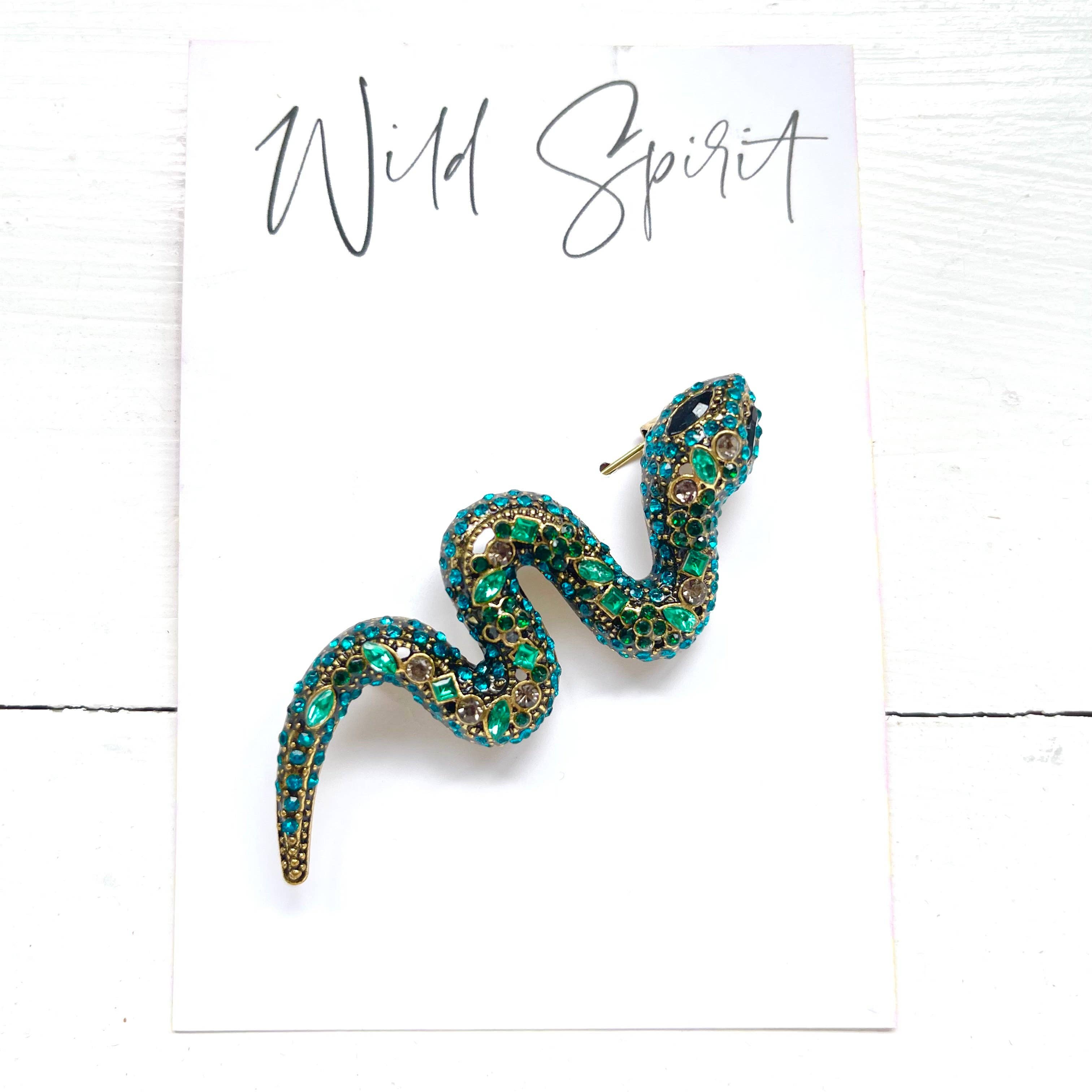 Green Snake Brooch