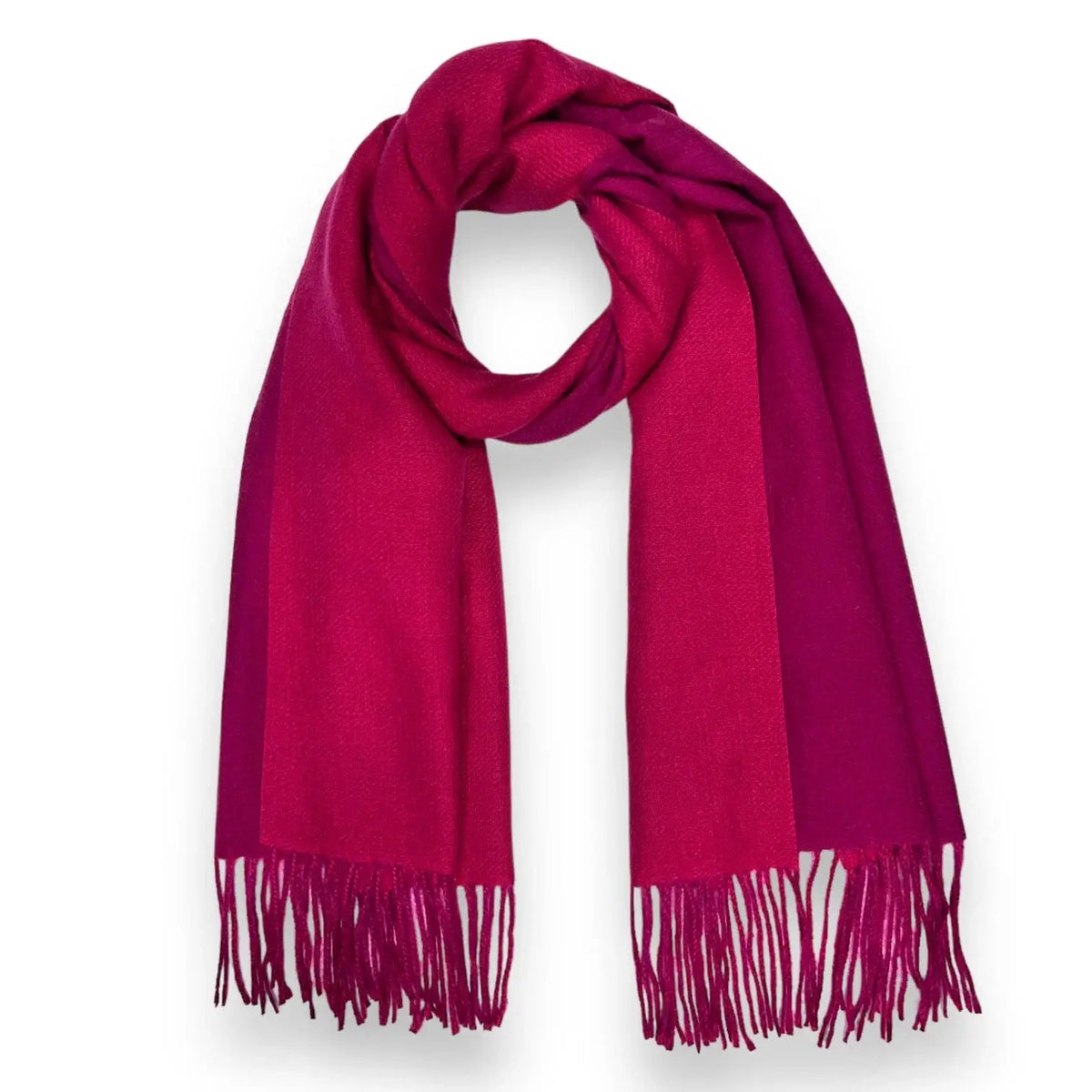 Reversible two tone coloured plain cashmere blend scarf: Sage