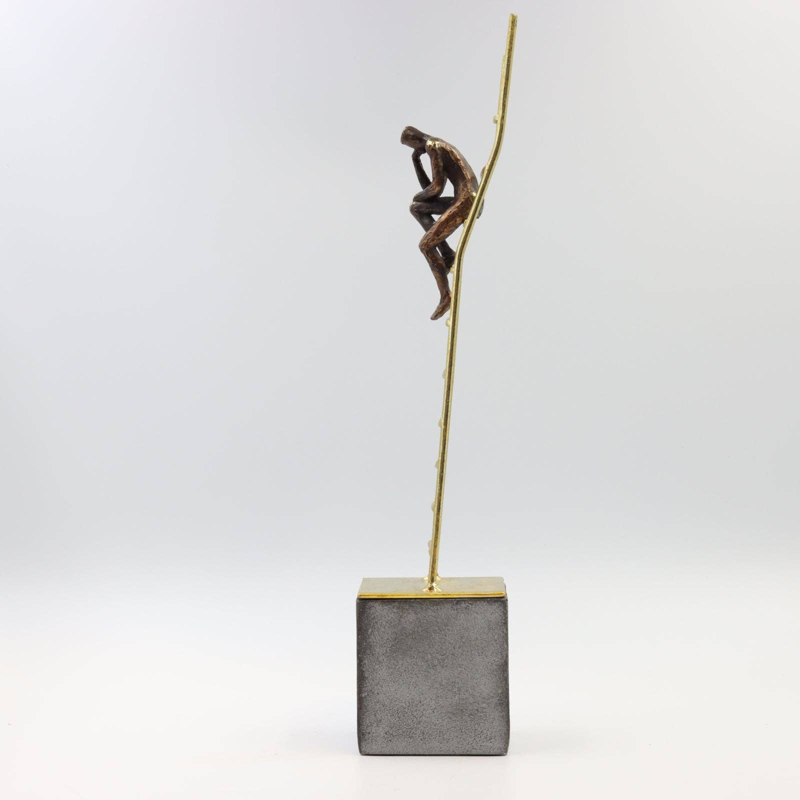 Thinking Man on Gold Ladder