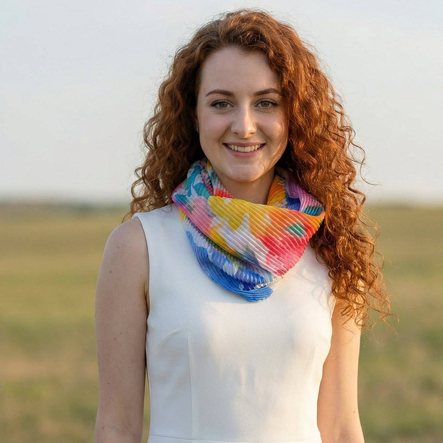Watercolour Brights Magnetic Neck Scarf - Exclusive Design