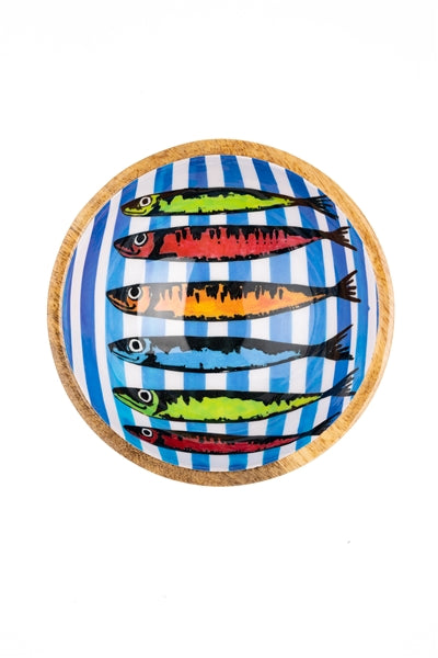 rainbow sardine blue dip bowl