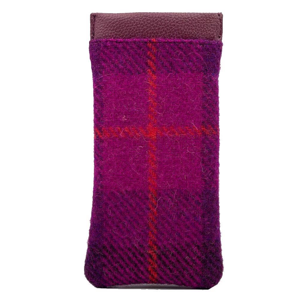 Harris Tweed Glasses Sleeve Purple Check