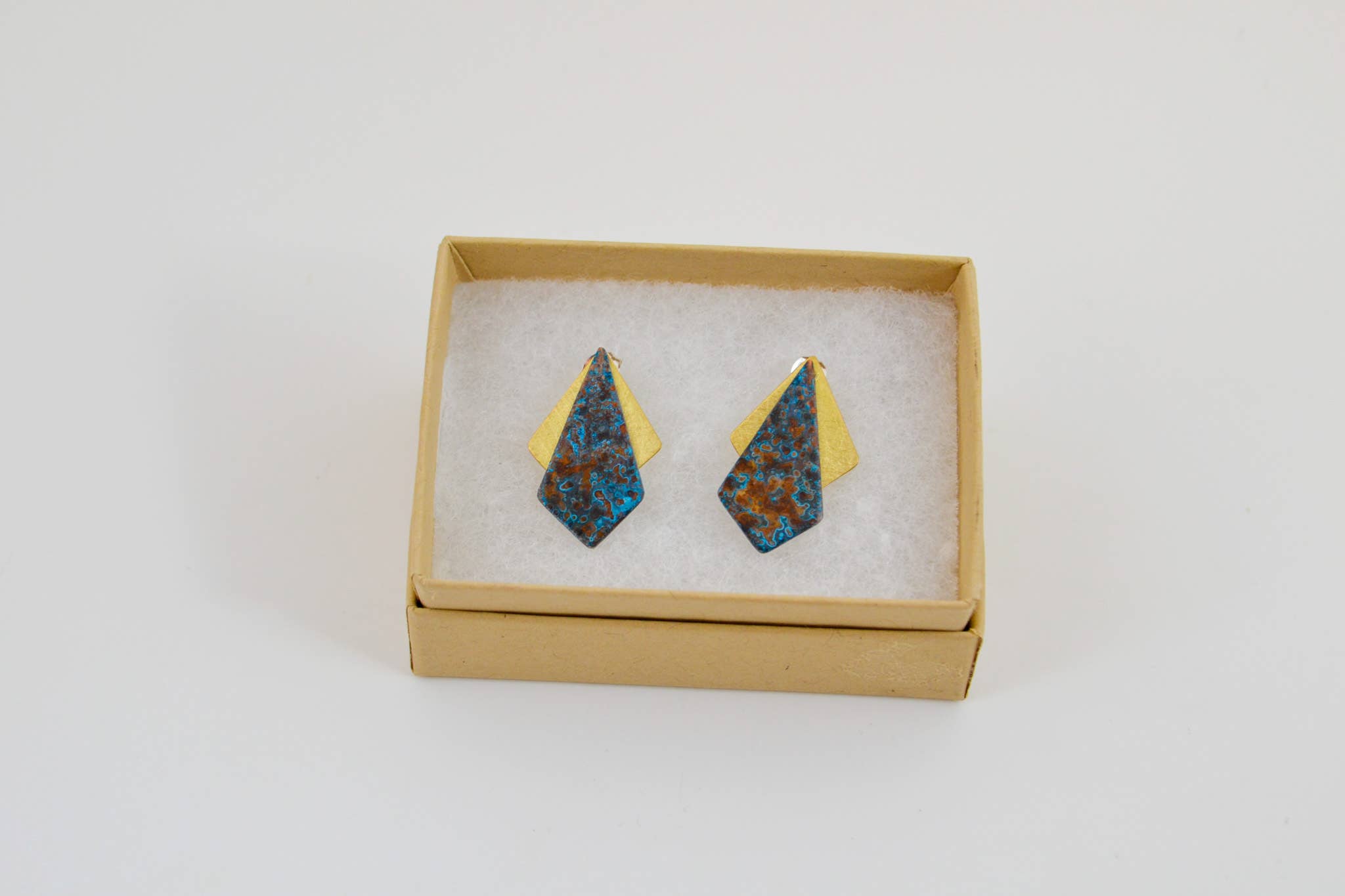 Art Deco Stud Earrings: Large