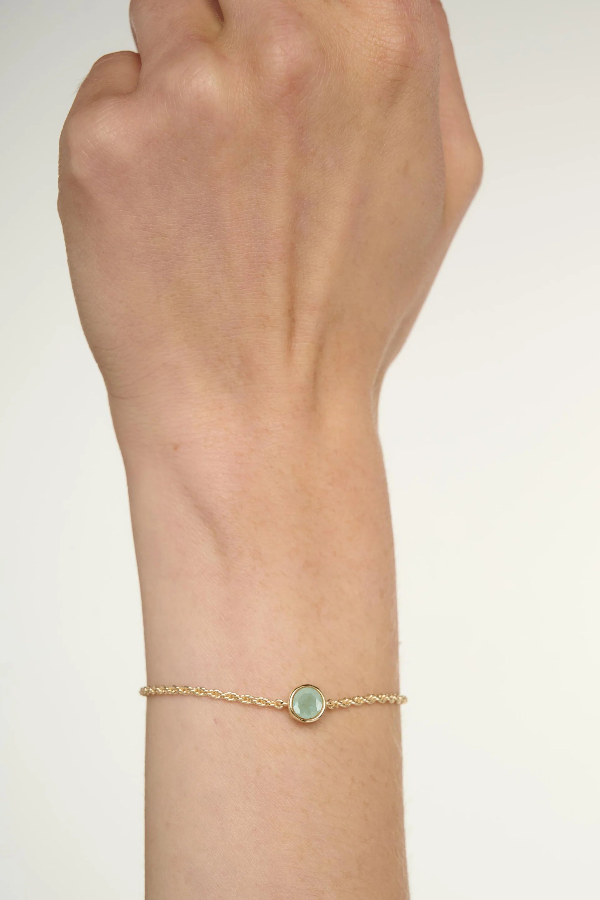 Gold Aquamarine Birthstone Bracelet