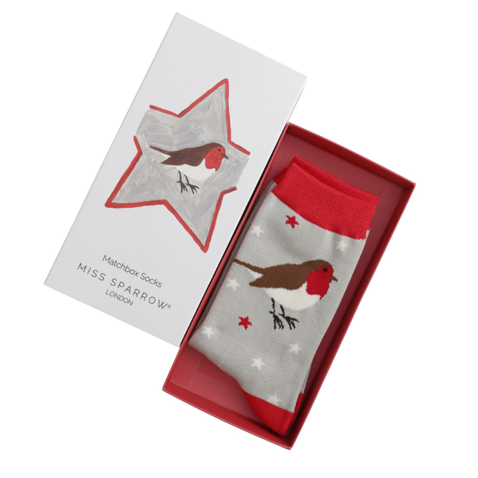Festive Robin Socks