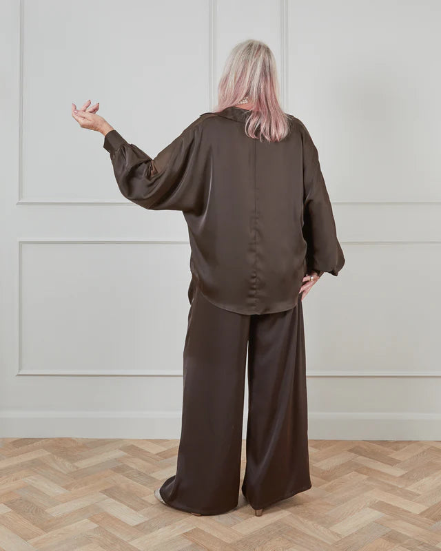 Flo Shirt in Chocolate | The Nancy Smillie Shop - Art, Jewellery & Designer Gifts Glasgow Scotland
