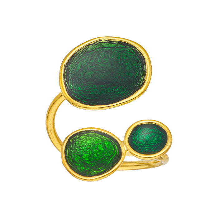 Green GP Triple Pebble Ring