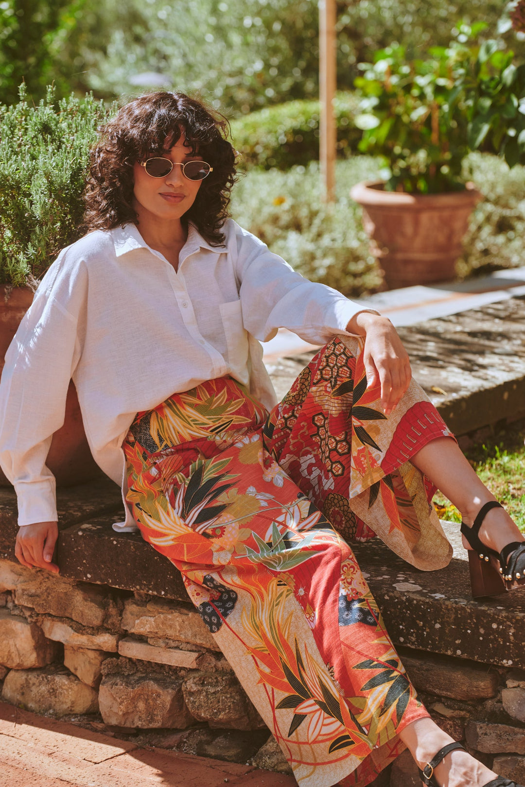 Scarlet Fans Palazzo Pants S/M