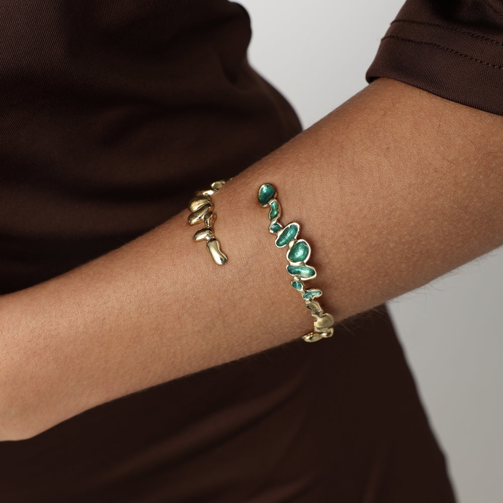 Brass Turquoise Enamel Bracelet