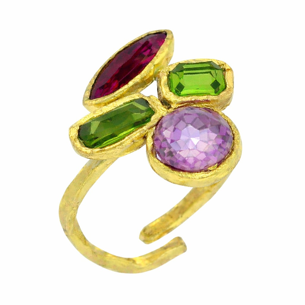 Brass Violet Resin Ring