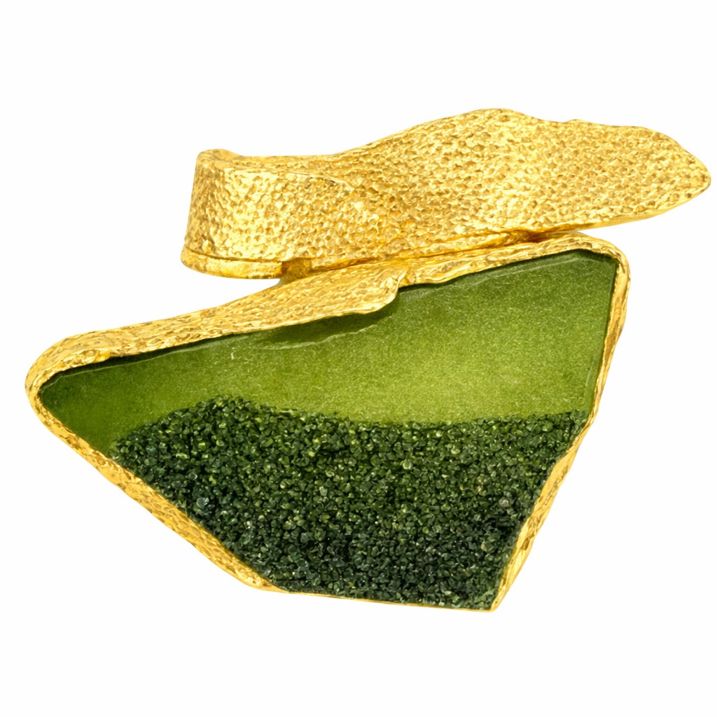 Brass Green Resin Ring