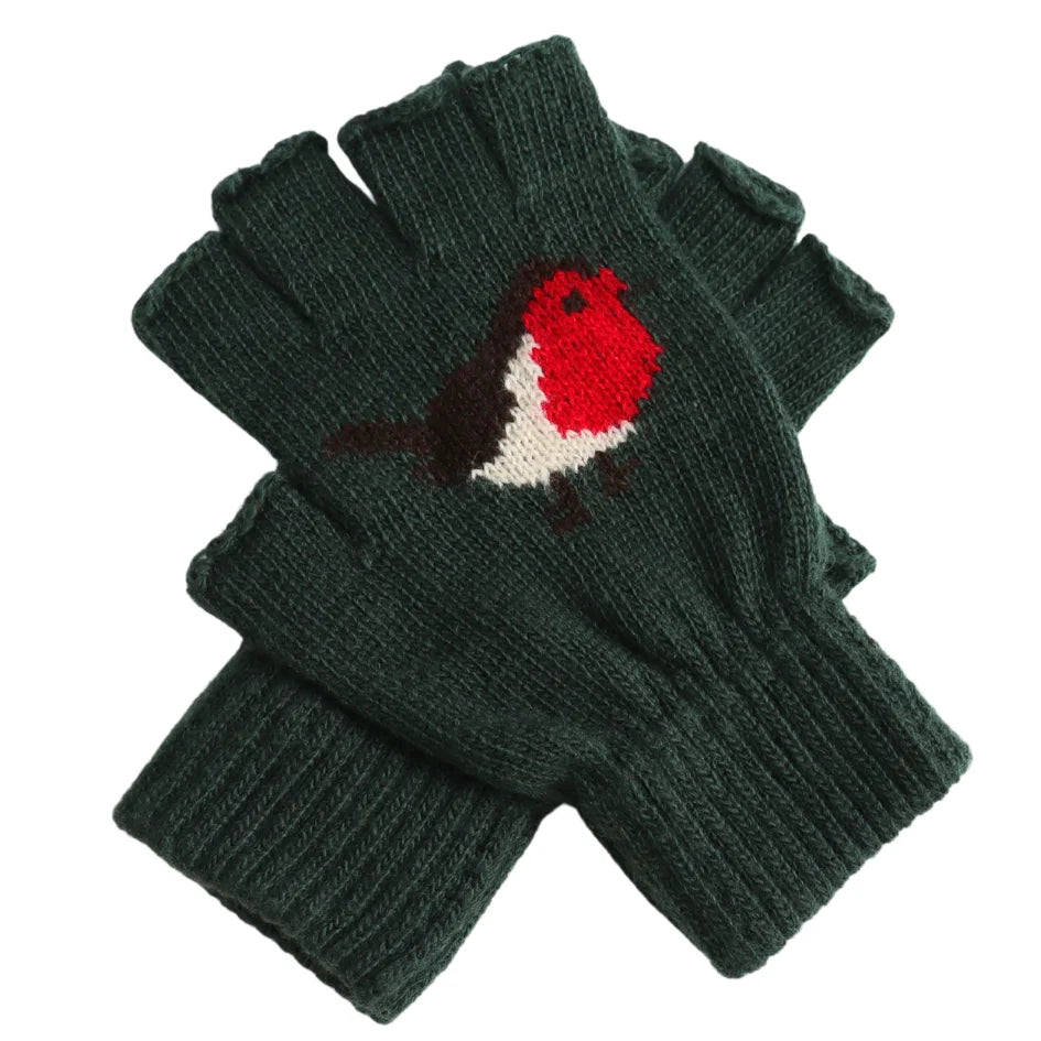 Green Robin Fingerless Gloves