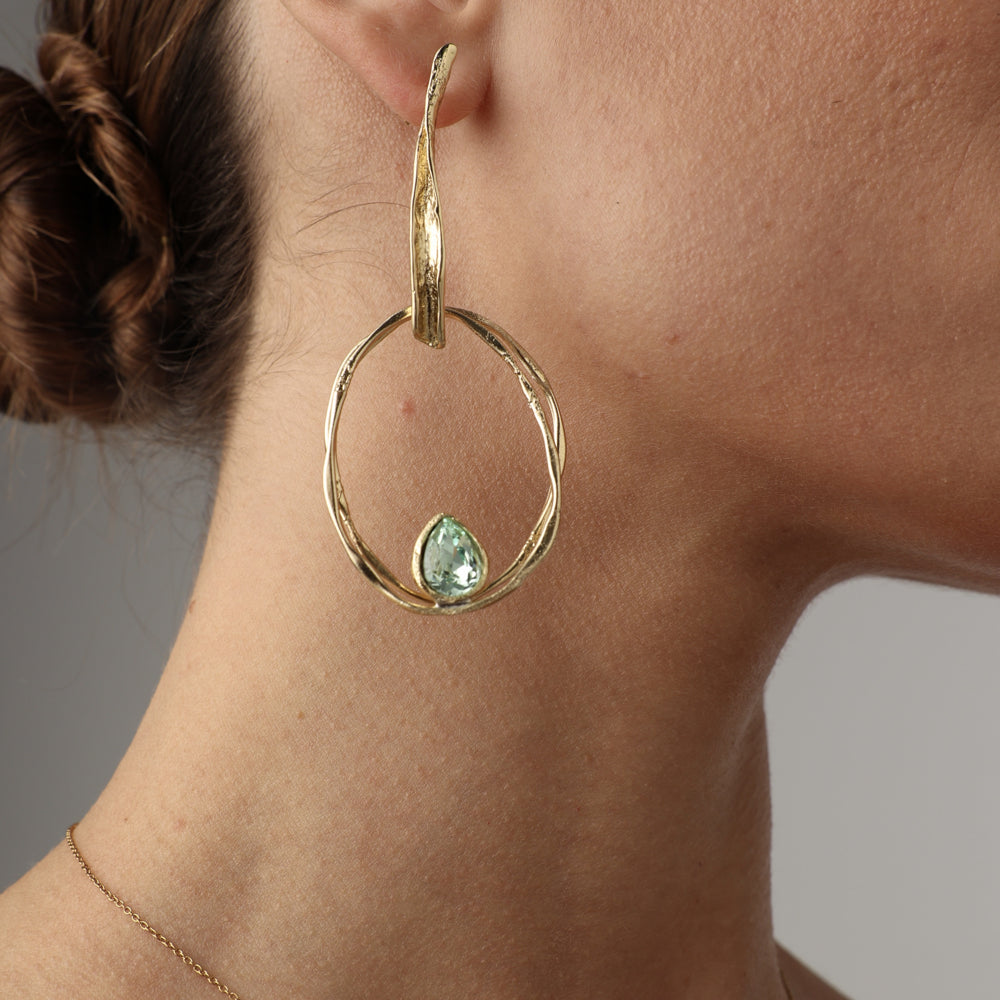 Chrysolite Brass  Earrings