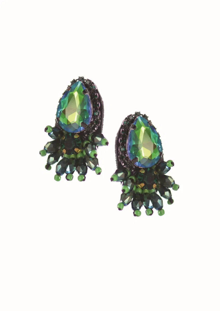 Peacock Green Earrings