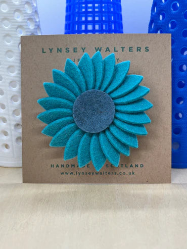 Pale Iona Felt Daisy Brooch