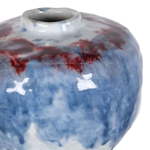 Squat tri coloured vase