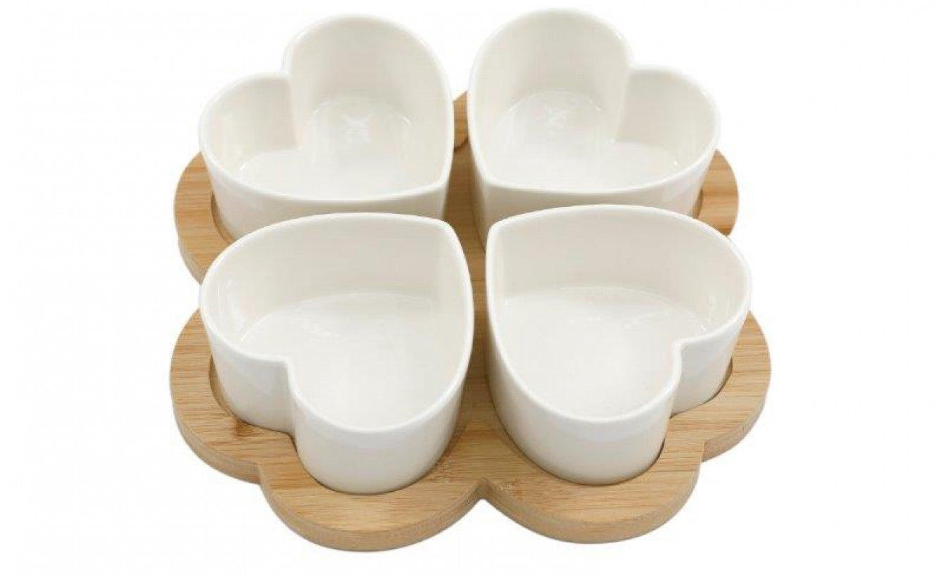 4 PC Heart Tapas Set