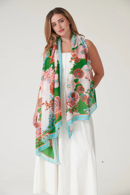 Kitsch Bouquest Green Scarf