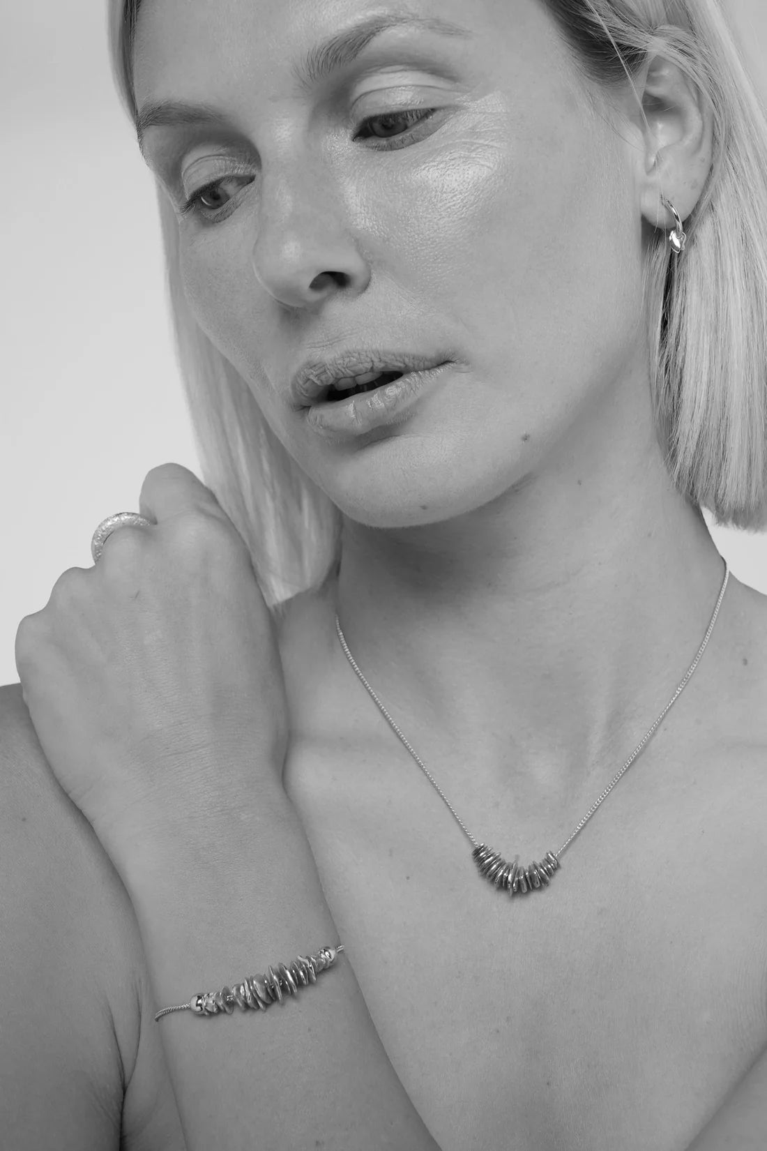 Silver cairn necklace