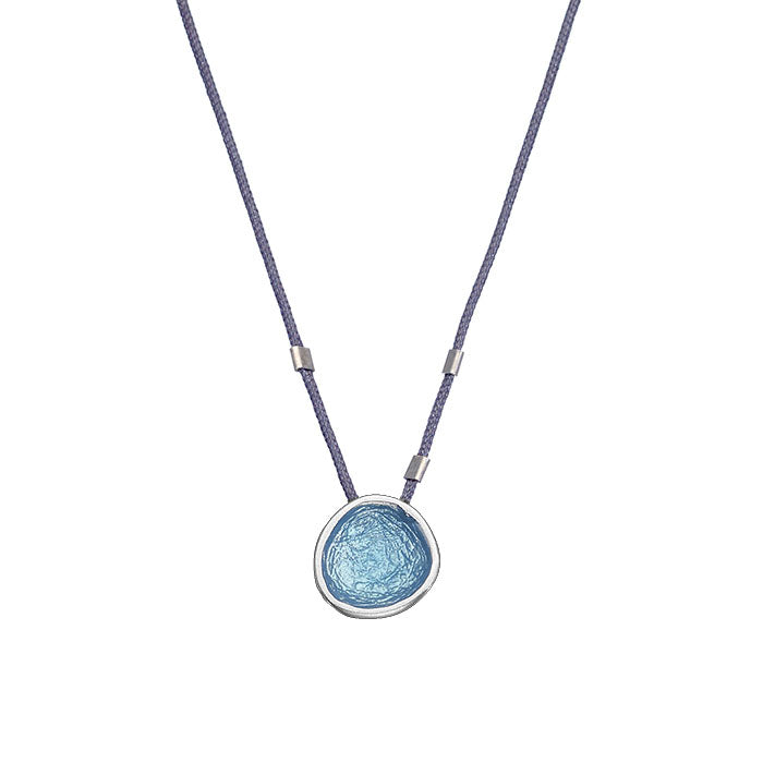 Grey/Blue Small Pebble Cord Necklace