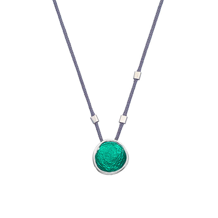 Emerald Small Pebble Cord Necklace