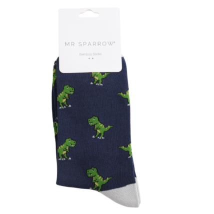 Navy Dinosaur Socks
