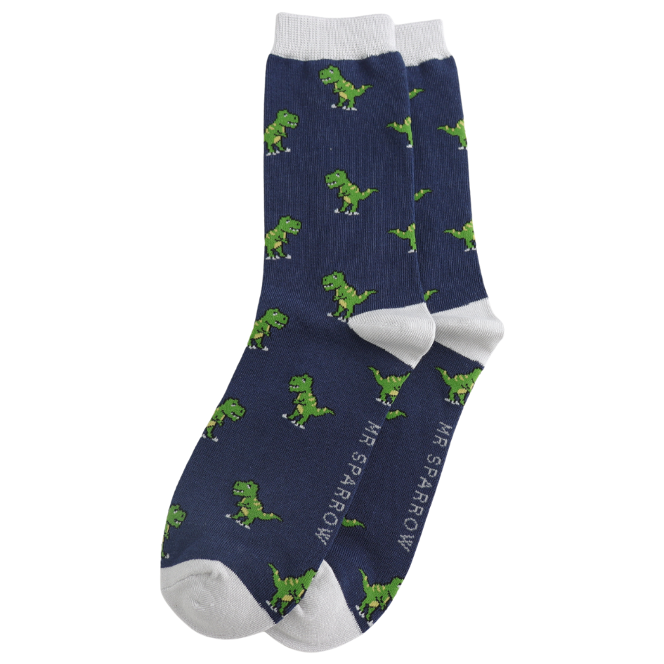 Navy Dinosaur Socks