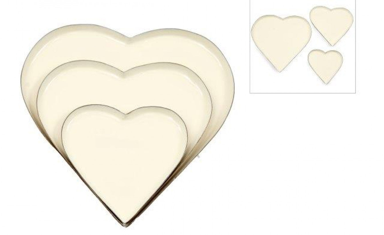 Set of 3 Heart Trays