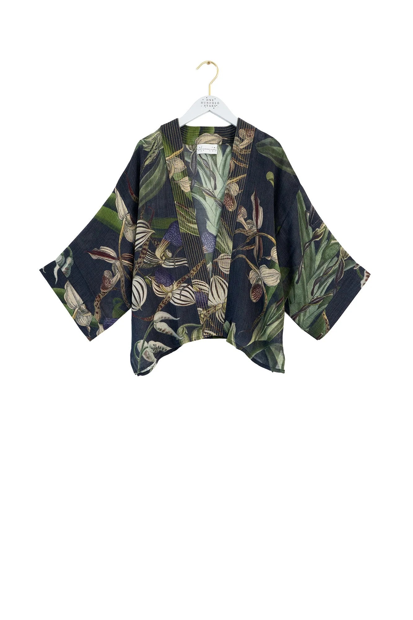 Orchid Black Wool Kimono